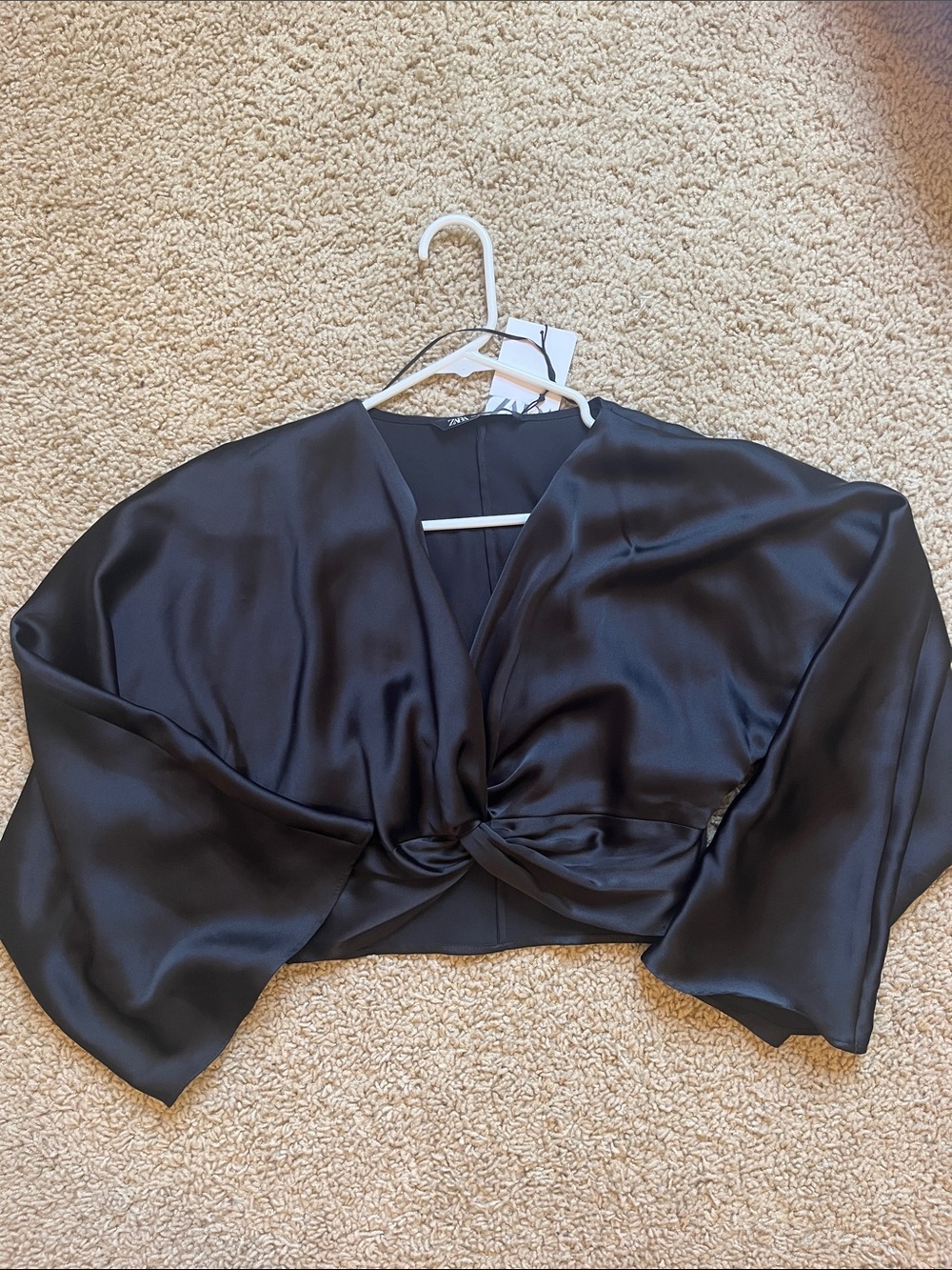 Long sleeve satin blouse